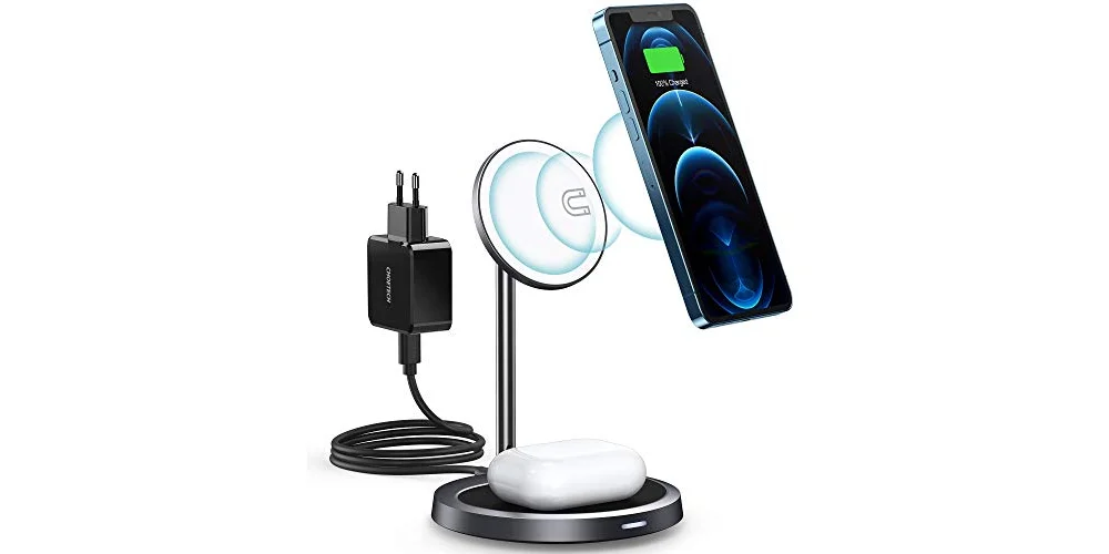 Sehr schicker magnetischer Wireless Charger für das iPhone 12 und AirPods - mit Rabattgutschein 7€ günstiger