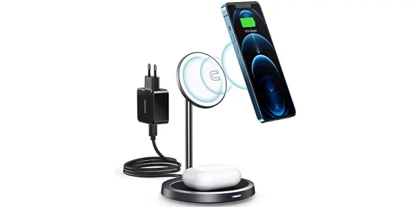 Sehr schicker magnetischer Wireless Charger für das iPhone 12 und AirPods - mit Rabattgutschein 7€ günstiger