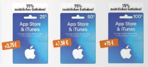 Bonusguthaben für iTunes-Karten: 15 Prozent extra bei Marktkauf, Penny, Edeka & Apple (Update)