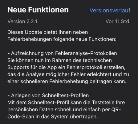 Corona-Warn-App Version 2.2.1 erschienen: Schnelltest-Profile als QR-Code & Fehlerprotokoll erstellen