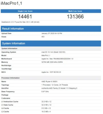 Weiterer Fund bei GeekBench zeigt Ergebnisse von iMac & Mac Pro mit AMD-Prozessor