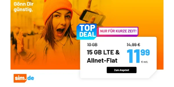 Frühlingsgefühle bei sim.de: 8 GB Allnet-Flat für 7,99 Euro monatlich