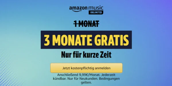 Amazon Music Unlimited wieder drei Monate kostenlos (Update: Auch Audible kostenlos)