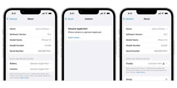 iOS 15.2: Apple führt Protokoll über Reparaturen und Ersatzteile