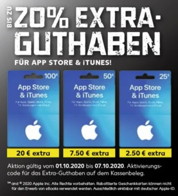 Bonusguthaben für iTunes-Karten: 15 Prozent extra bei LIDL (Update: bis zu 20 Prozent bei Kaufland)