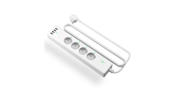 Meross smarte Steckdosenleiste mit 4 zusätzlichen USB-Anschlüssen für 25,31€