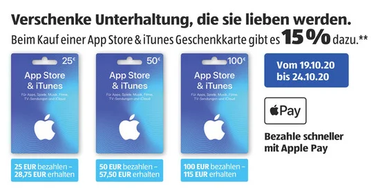 Bonusguthaben für iTunes-Karten: ALDI Nord & ALDI Süd mit 15 Prozent extra