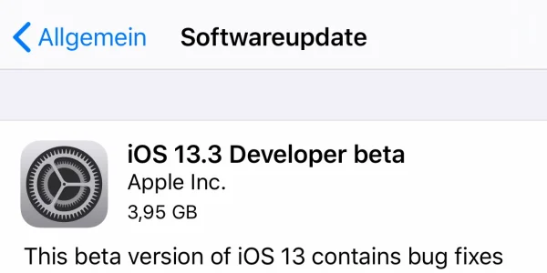 iOS 13.3 Beta 1 für Entwickler verfügbar