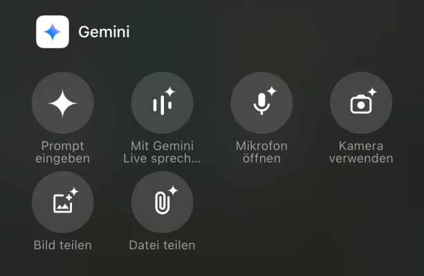 Google Gemini jetzt mit sechs neuen Widgets für das iPhone