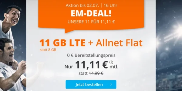 11 GB für 11,11 €: EM-Deal läuft heute aus