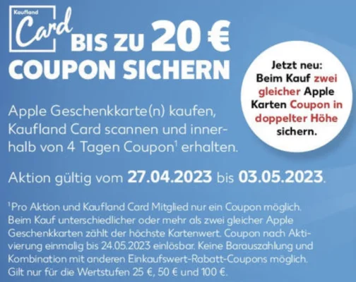 Kaufland: Apple Gift Card kaufen und Einkaufsgutschein sichern