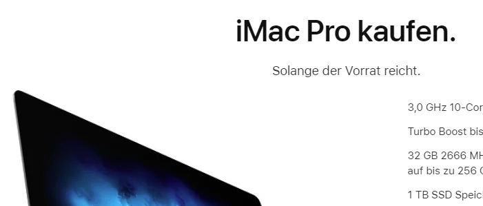 Jetzt ist es offiziell: Apple wird auf absehbare Zeit keinen iMac Pro mehr herstellen
