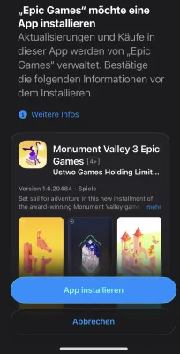 „Monument Valley 3“ noch bis morgen kostenlos im mobilen Epic Games Store