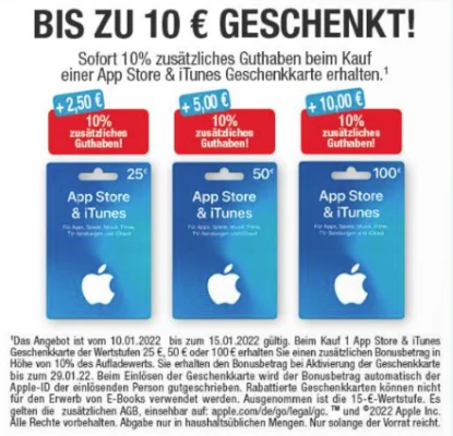 Bonusguthaben für iTunes-Karten: Bis zu 15 Prozent extra bei Kaufland (Update)