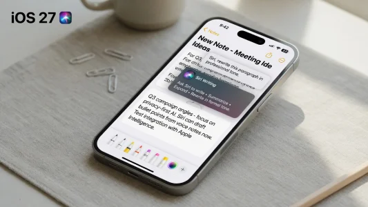 iOS 27: Apple plant KI-Updates für Schreibwerkzeuge, Shortcuts und Siri