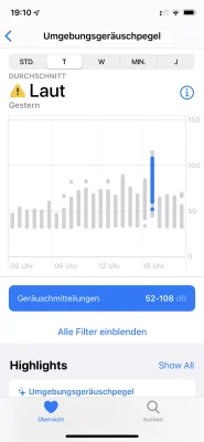AppleWatch und watchOS 6 - so sieht die neue Geräuschpegel-Funktion aus
